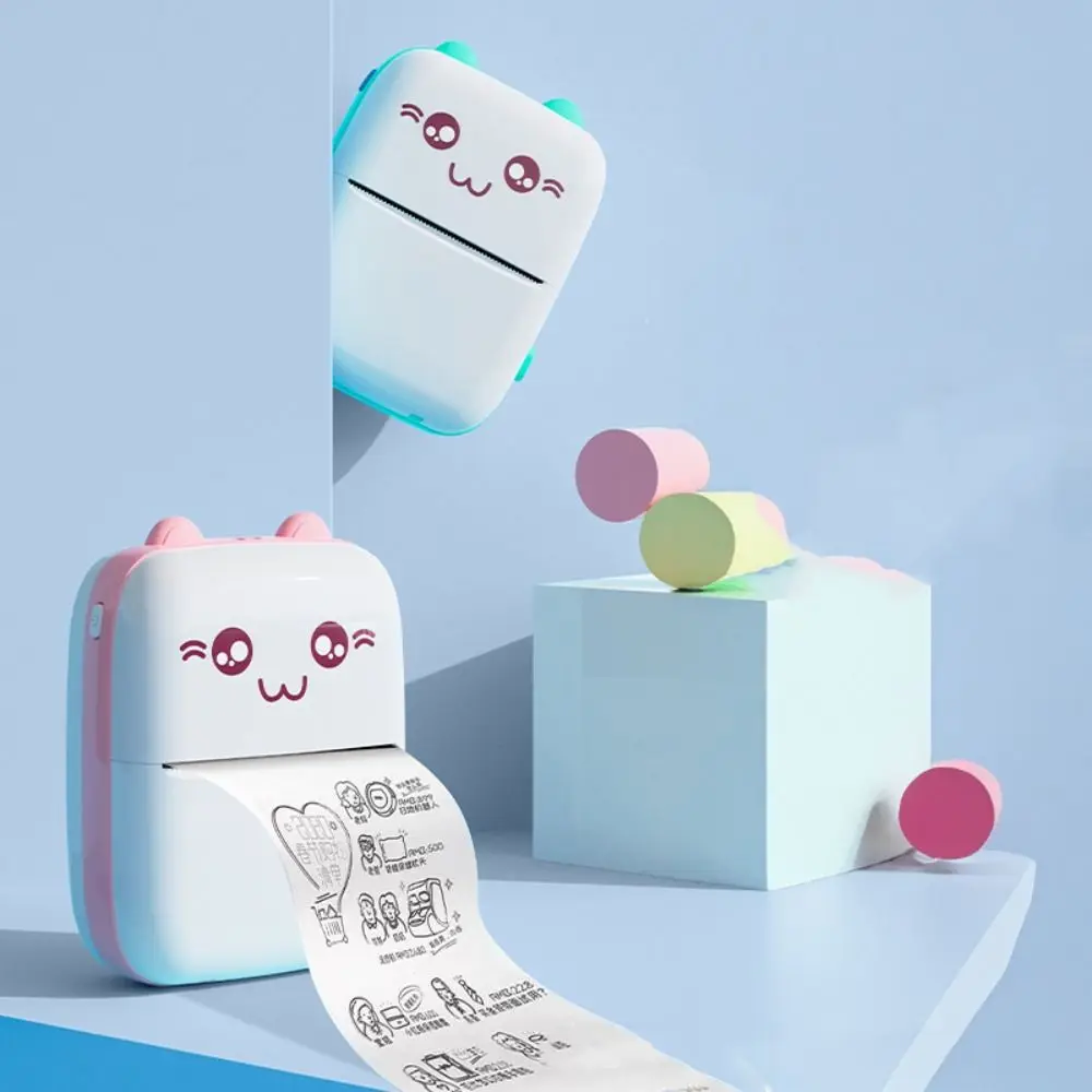 

Портативный термопринтер в форме кошки, мини-карманный термопринтер для этикеток, легкий беспроводной Bluetooth-принтер, печать фотографий