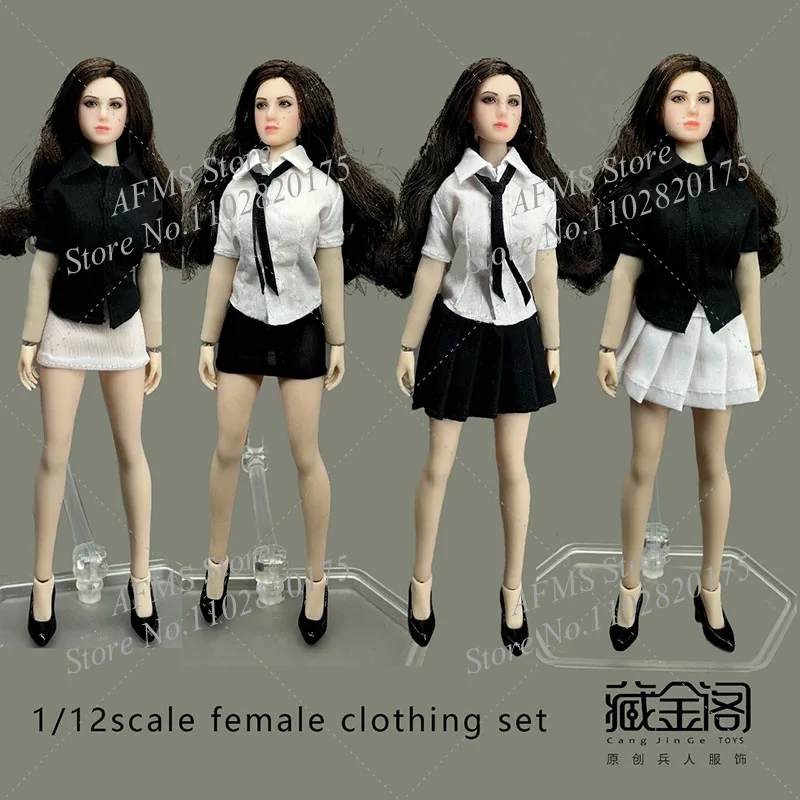 1/12 Scale Collectible Figure Blouse Mini Skirt Pleated Skirt Anime Girls Jk Uniform Set Fit 6Inch Women Soldier Action Figure