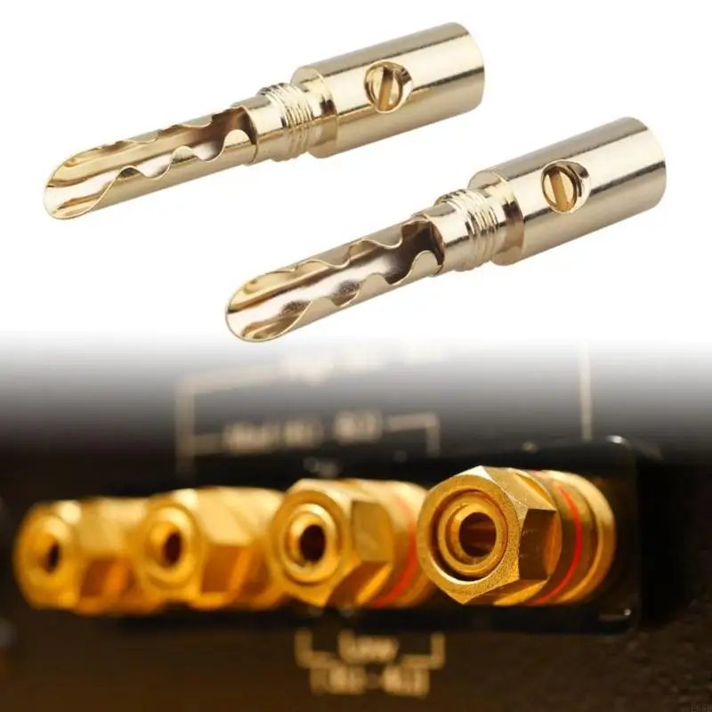 E65E HIFI DIY Gold Plated Electrical Plug 5mm Banana Plug Connector