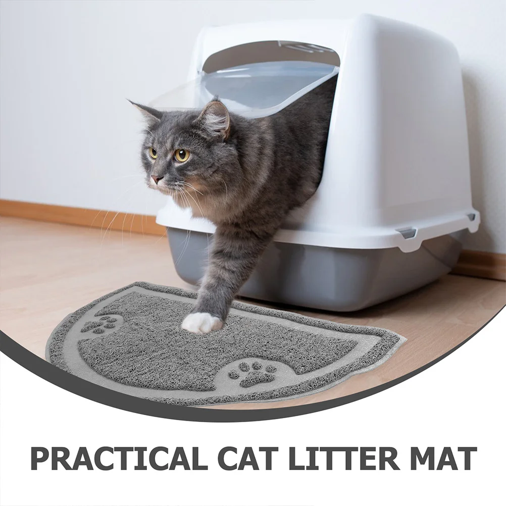 

2pcs Cat Litter Mat 18.5X16Inch Non-Slip Pvc Kitten Litter Mats For Indoor Cats Thick Pet Mat For Food Water Household Pet