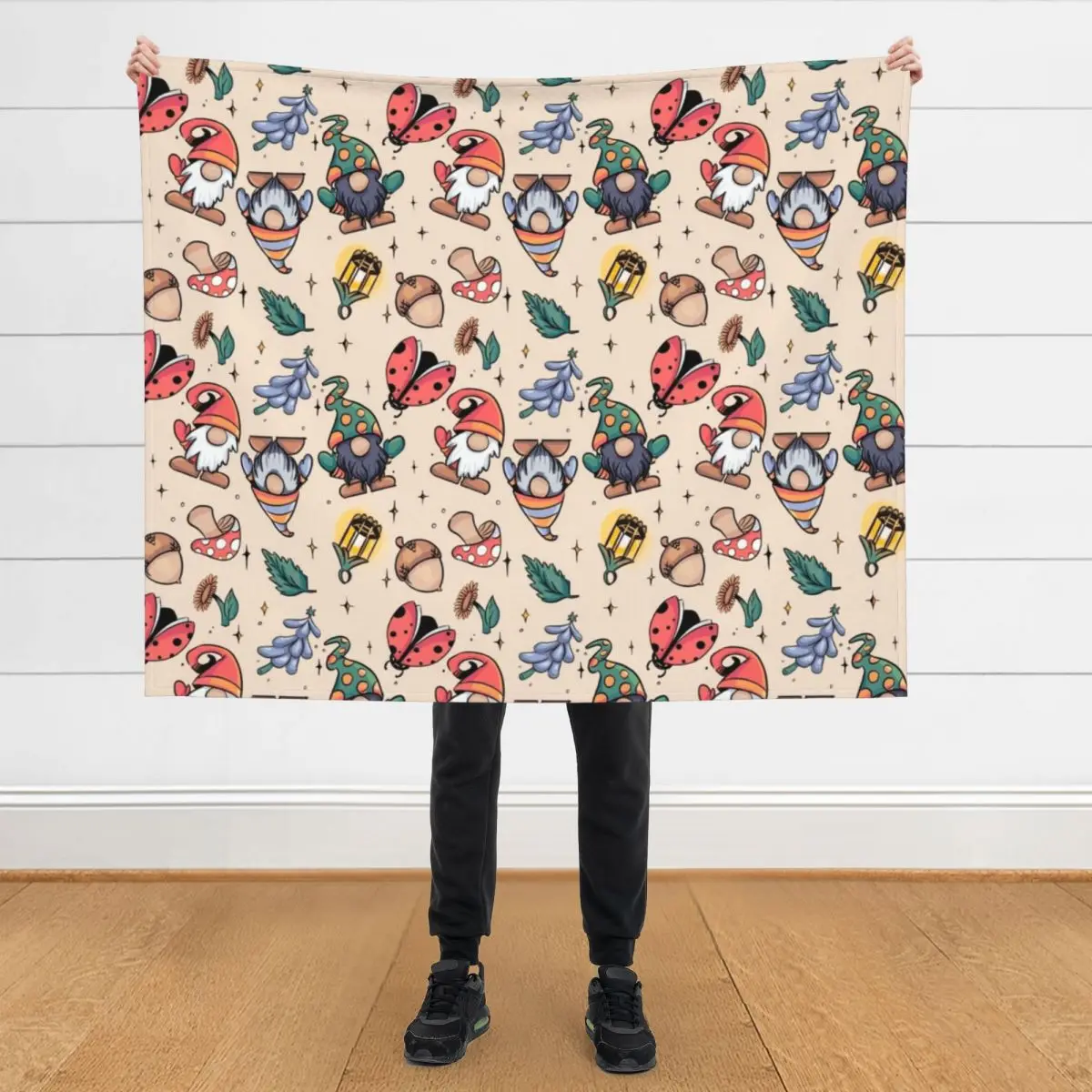 

Gnoming Around! Throw Blanket Thins Hair Moving Soft Plaid Blankets