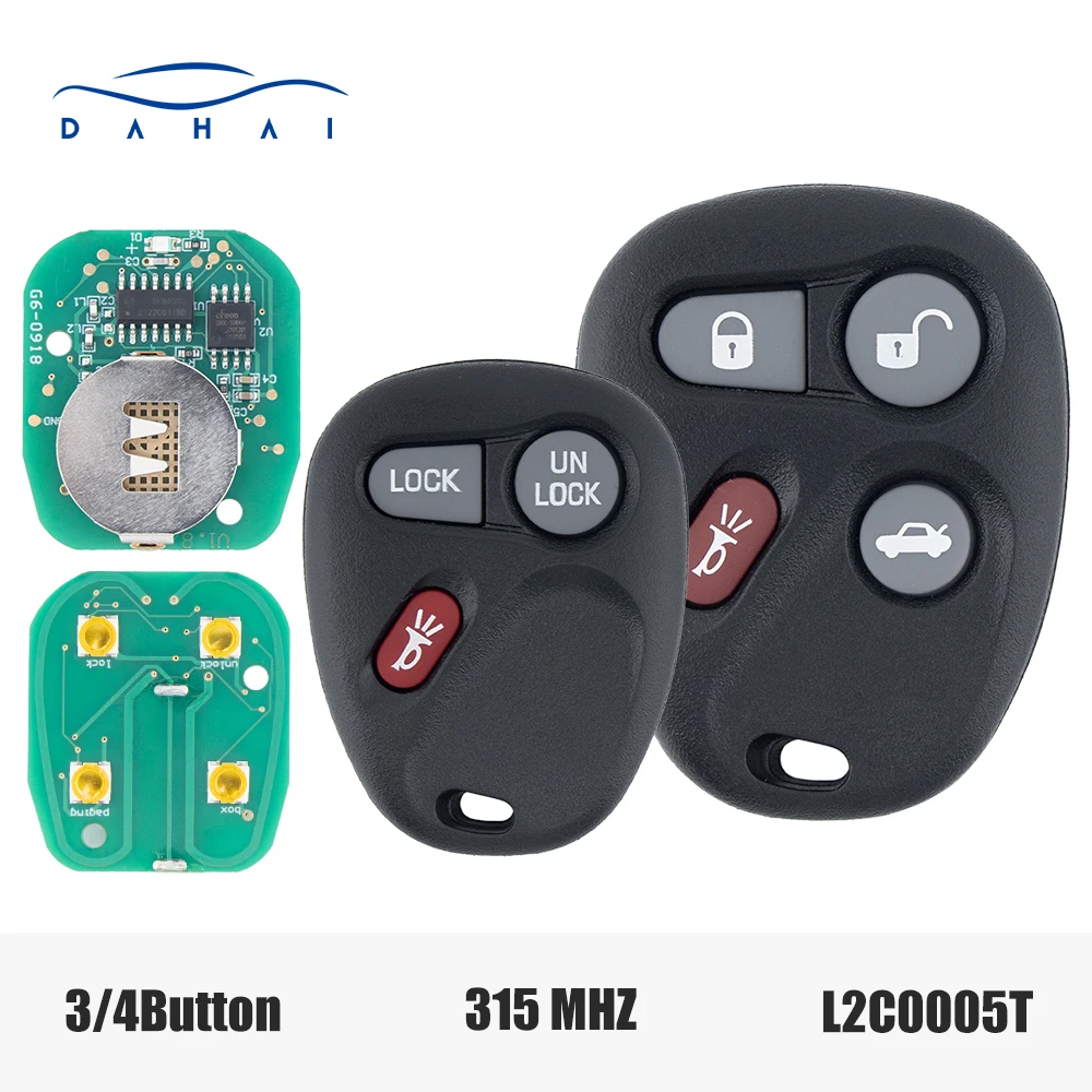 

dahai 4 Buttons Remote car key L2C0005T 315Mhz Fob For Chevrolet for Pontiac for Saturn for Cadillac Keyless Entry Control Key