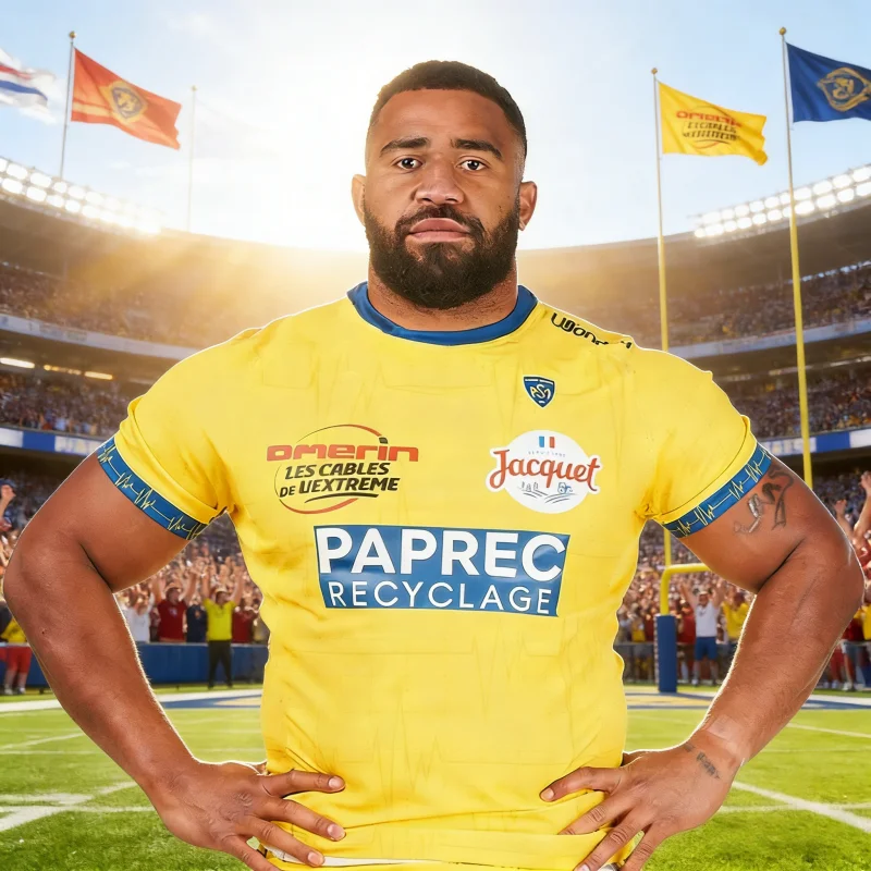 TOP14 Rugby Jersey France Football T-Shirt ASM Clermont Men's Kids Training Breathable Casual Rugby Sports Jersey FamilyMatching