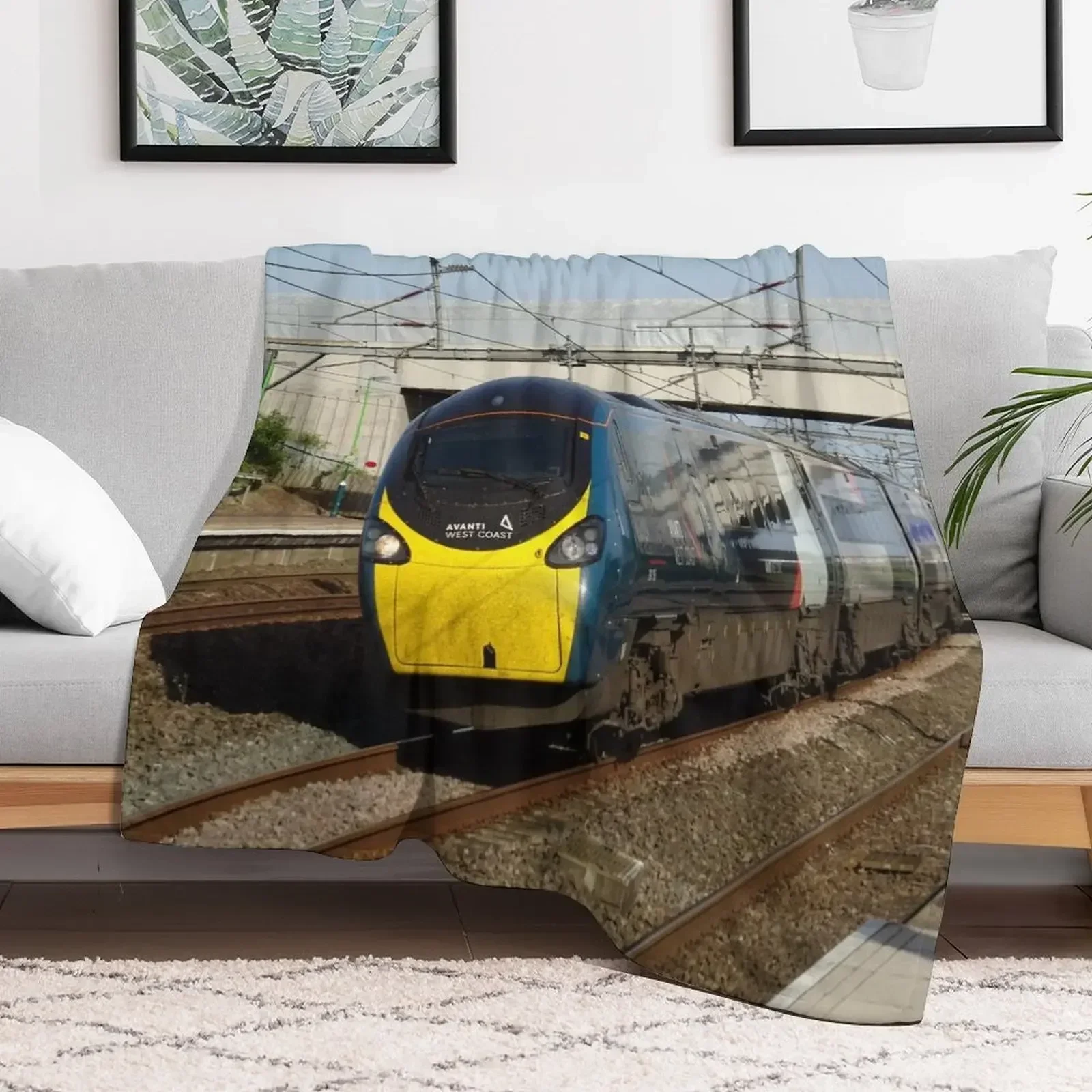 

Avanti West Coast 390156 at Lichfield Trent Valley Throw Blanket for winter Soft Big Plaid Blankets