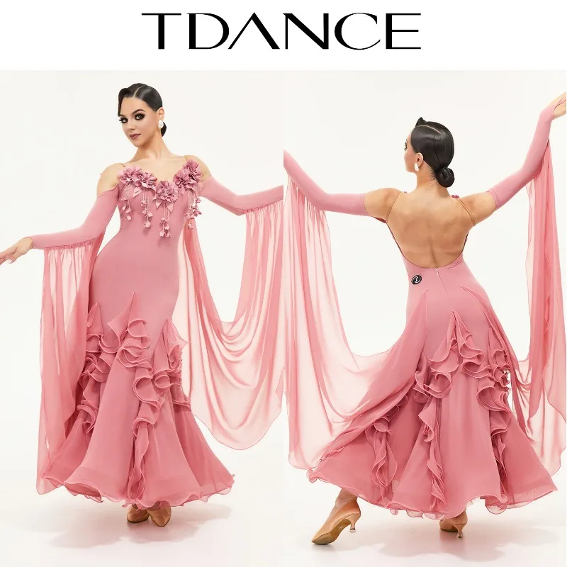 

Customized Women's Skirt Tango Competition Modern Ballroom Dance Dress Waltz Big Swing Skirt