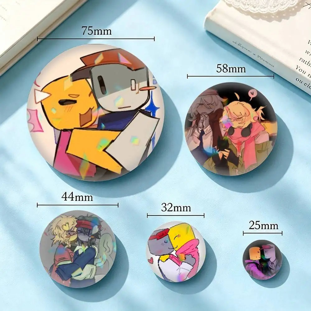 B-Bad Things Andrew Ivan 25 32 44 58 75mm Badges Personalized Round Brooches Pins Accessory Gift