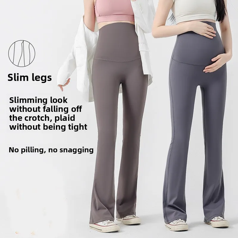 Pregnant Women's Pants with Seamless High Waisted Flared Pants New Leggings