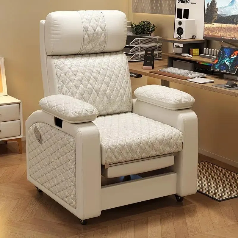 Ergonomic Leather Gaming Chair with Diamond Quilted Backrest Adjustable Armrests for Office Home Internet Cafe Computer Seat