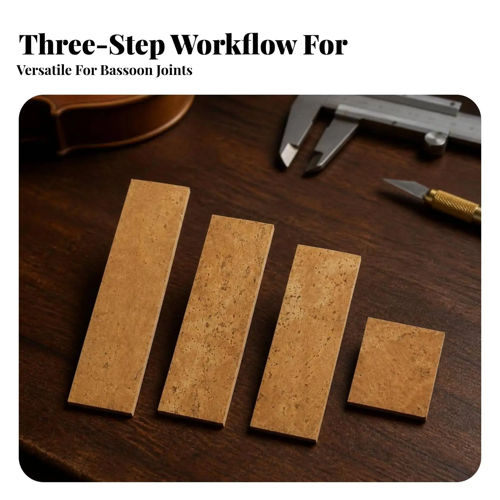 Woodwind Bassoon Cork Pad Sheet for Instrument Workshop Flexible Cork with Porous Texture for Joint Sealing