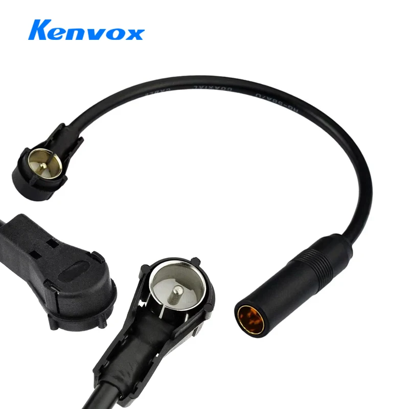 Car Radio Antenna Extension Conversion Cable Connector Adapter, 30cm, DIN Plugs Male to Female Socket for Vehicle Radios