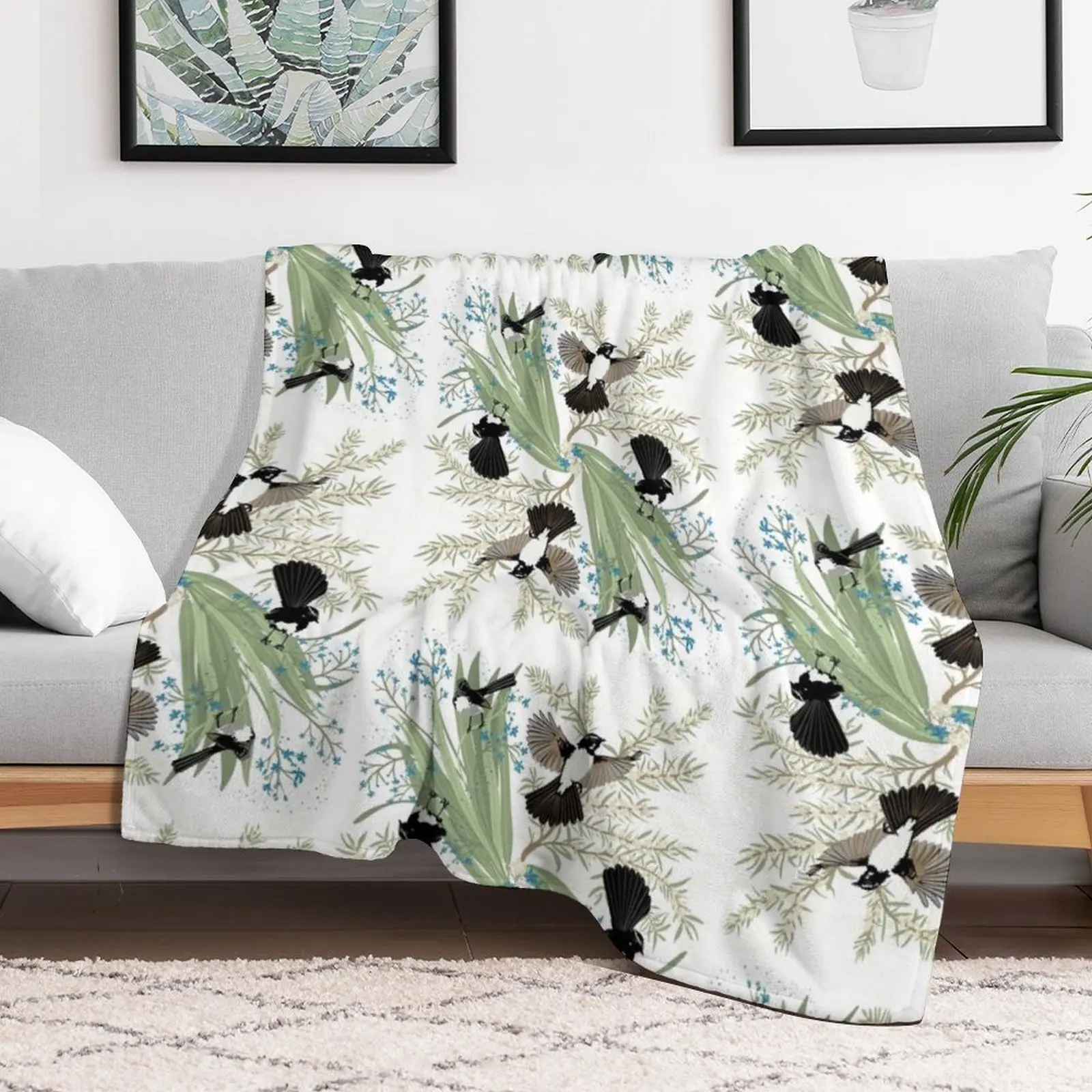 Willy wagtails Throw Blanket