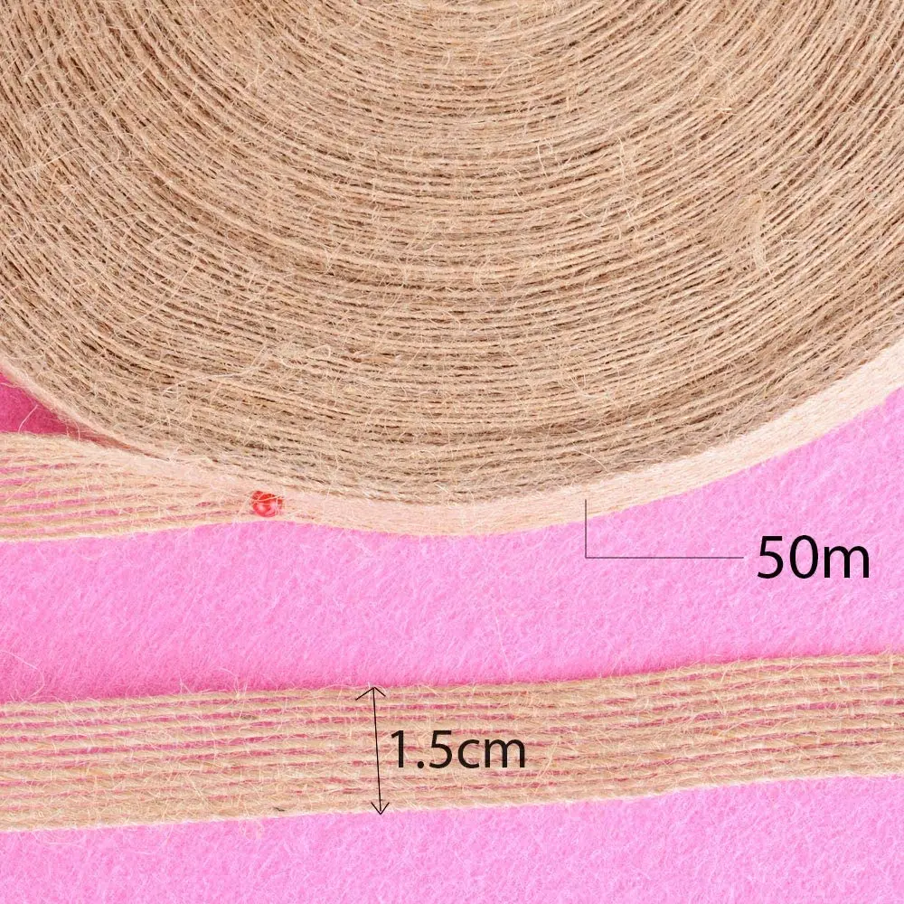 25M x 1.5CM Cinta de Arpillera Cinta de Yute Natural para Envolver Regalos Navidad Boda Manualidades Artesannia