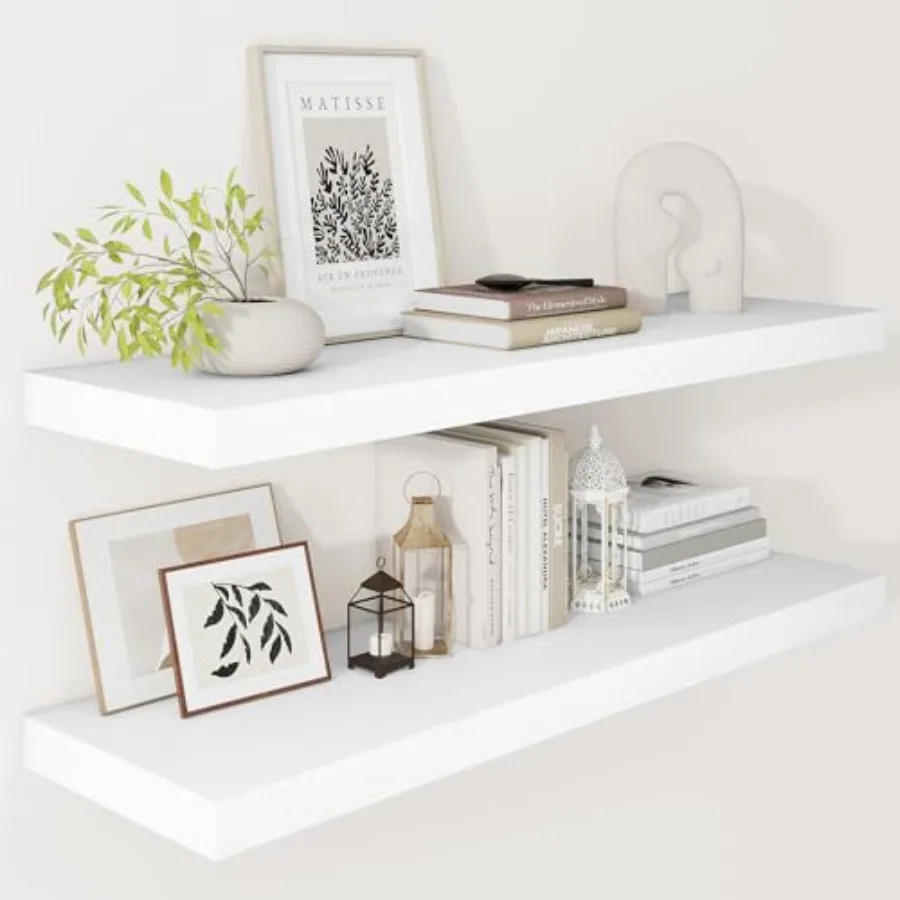

12 Deep Floating Shelves for Wall 24/36/48/55 Inch Shelves for Room Wall Mounted 2 Thick Floating Shelf for Living Room Bedroom