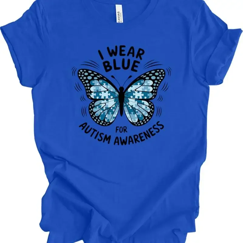 I Wear Blue Autism Awareness Inclusion Support Neurodiversity Advocacy T shirt