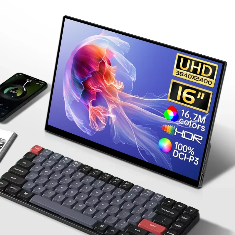 

16inch 2400P UHD 4K 500Nits Lightweight IPS Anti-blue Light Touch Screen Extender Portable Portatil