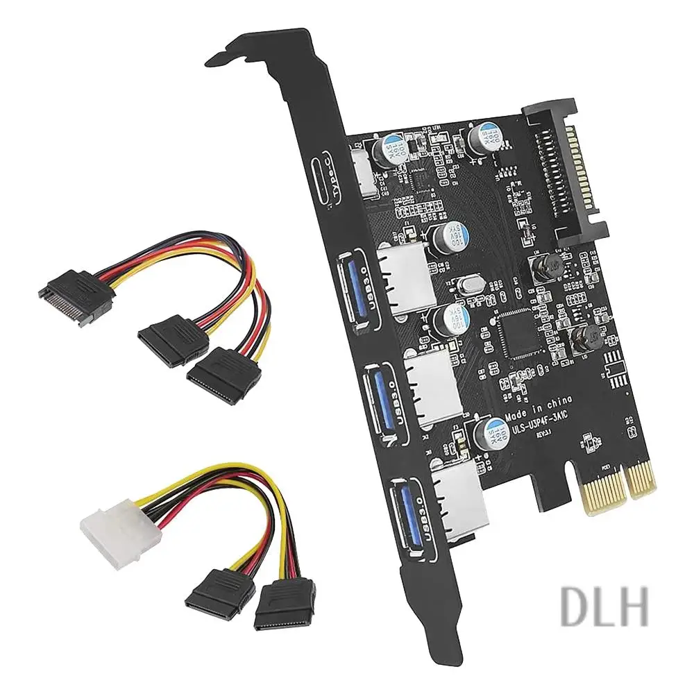 

VO-3A1C PCI-E To USB 3.0 4-Port(1XUSB-C-3XUSB-A) Expansion Card, With 15-Pin SATA Power Connector, Suitable For Windows