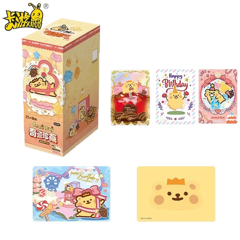 Kayou Cute Cartoon Worm Cards Miracle Collection Long Live Worm Life Booster Pack Oddity Collectible Trading Cards for Kids