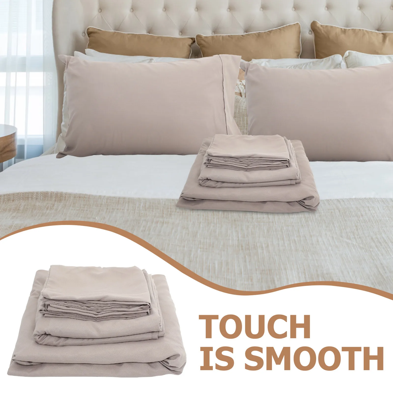 

1Set Microfiber Bedding Sheet Set Soft Comfortable Fade Stain Shrinking Resistant Easy Care Bed Sheets for Bedroom Hotel Use