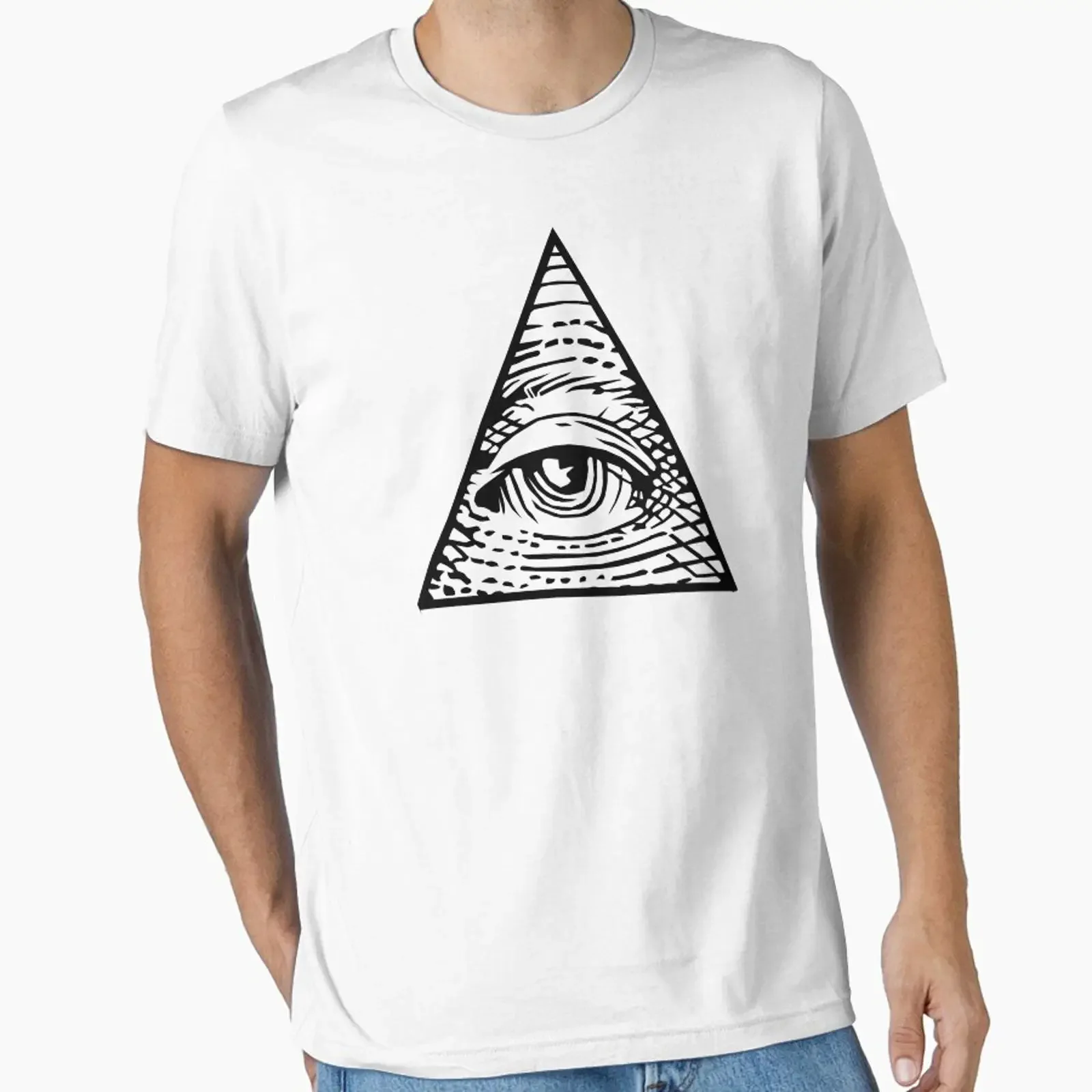 Eye of Providence Black designed and sold by GrizzlyGaz vintage Washed Soft Top For Everyday Wear streetwear Unisex Casual