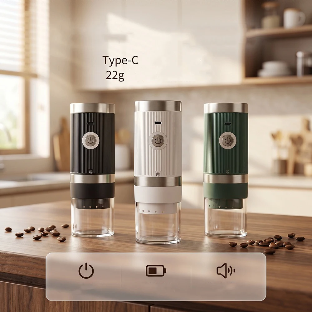 Portable Electric Coffee Grinder Type-C Rechargeable Coffee Grinder Ceramic Blade Coffee Mill Outdoor Barista Accessories