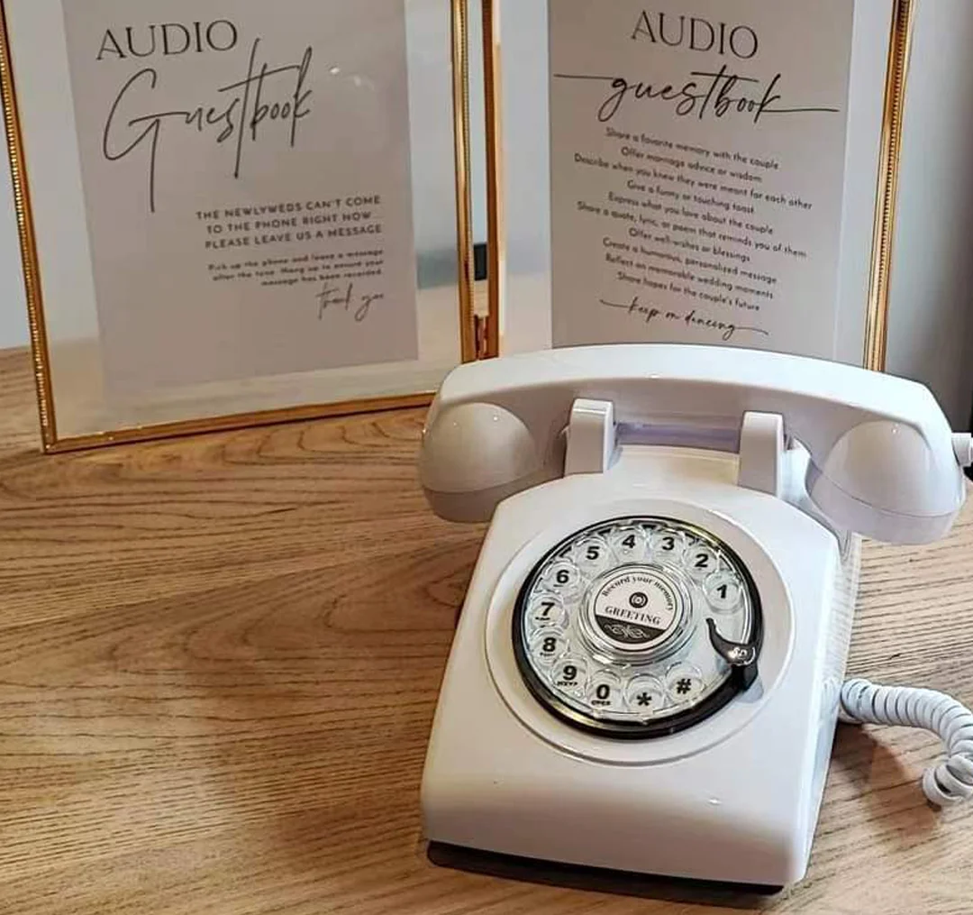 Wedding Audio Guest Book Telephone White limited edition  For Birthday Wedding Party Customized wholesale Contact We