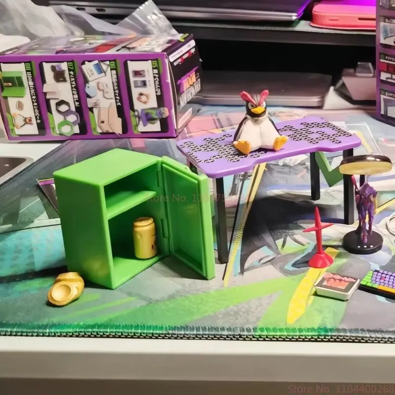 本物のリメントエヴァンゲリオンルームミニチュアままごとブラインドボックスセット装飾収集アニメかわいいアクションフィギュア誕生日おもちゃギフト