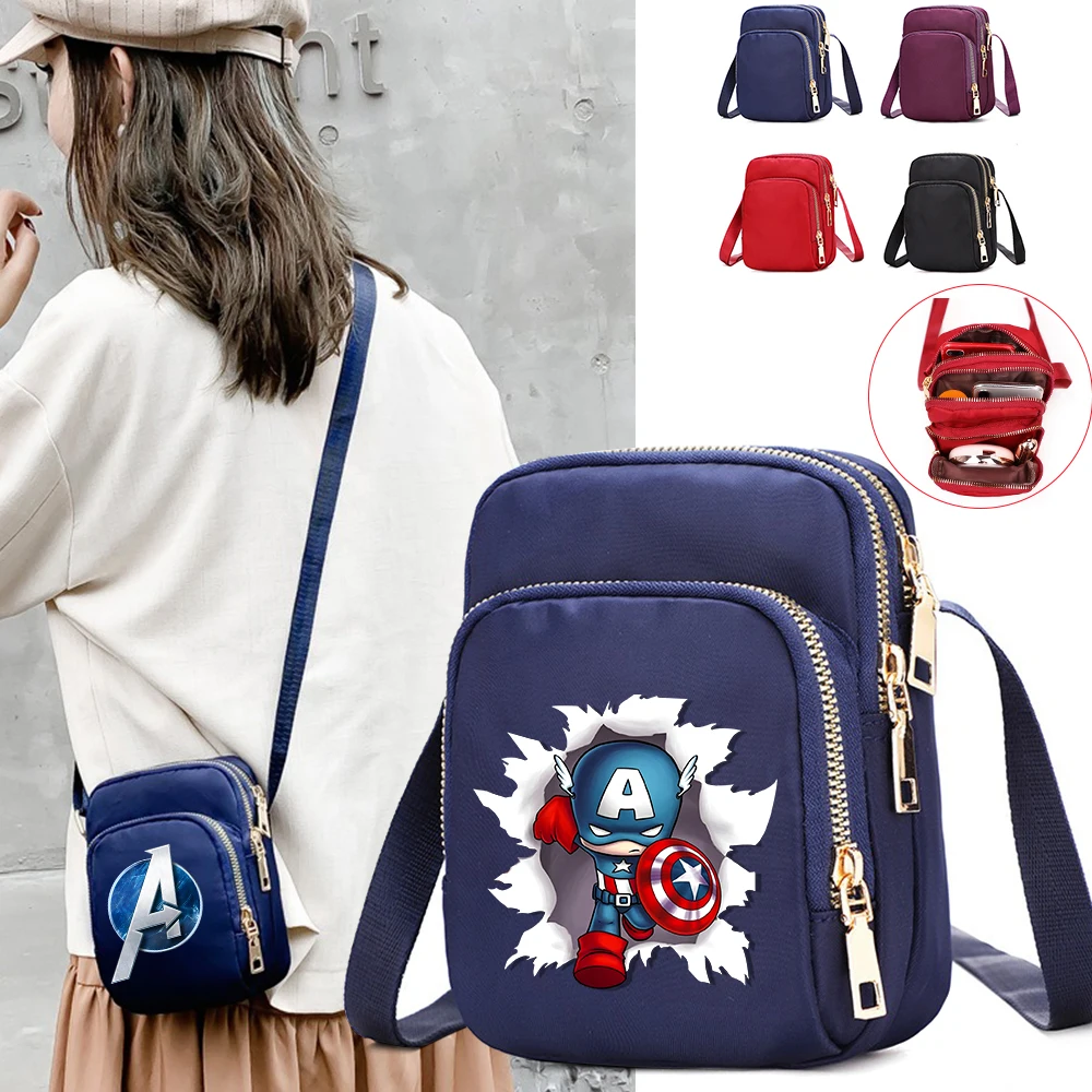 

The Avengers Women Shoulder Bags Cell Phone Purse Crossbody Shoulder Strap Handbag Female Girls Bags Teenagers Bag Gift