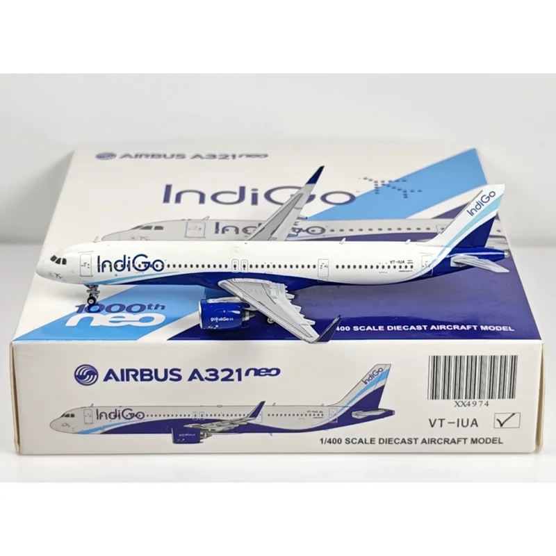 

JC Wings Diecast 1/400 Scale XX4974 Indigo Air A321neo VT-IUA Alloy Aircraft Model Toy Collectible Ornament Decoration