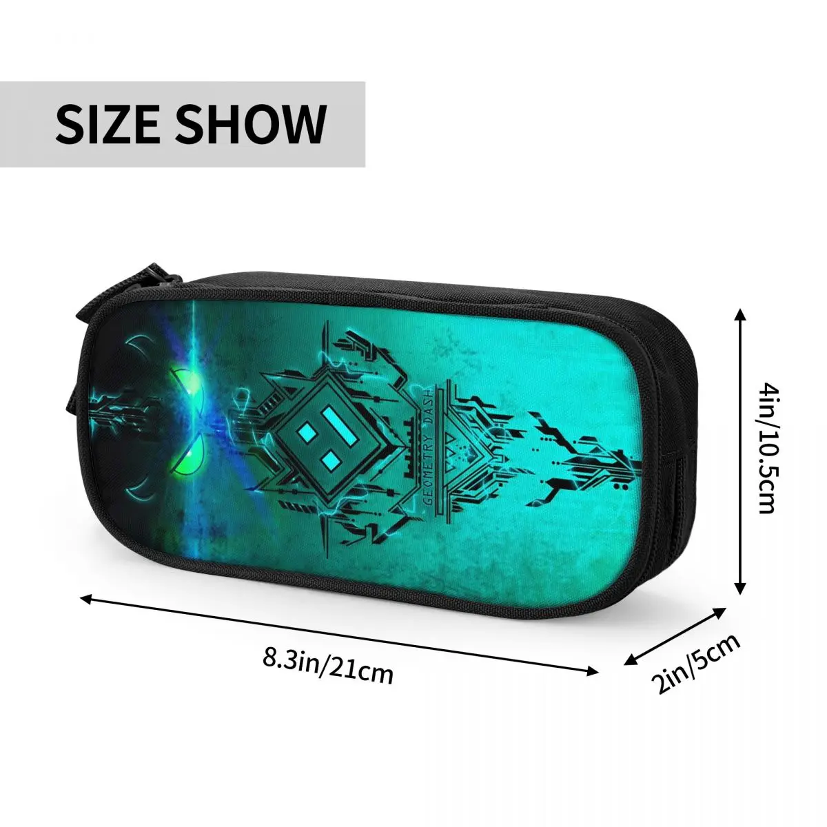 Video Game Geometry Dash Pencil Cases for Students School Pen Box Pencil Bag Large Capacity Pencil Pouch