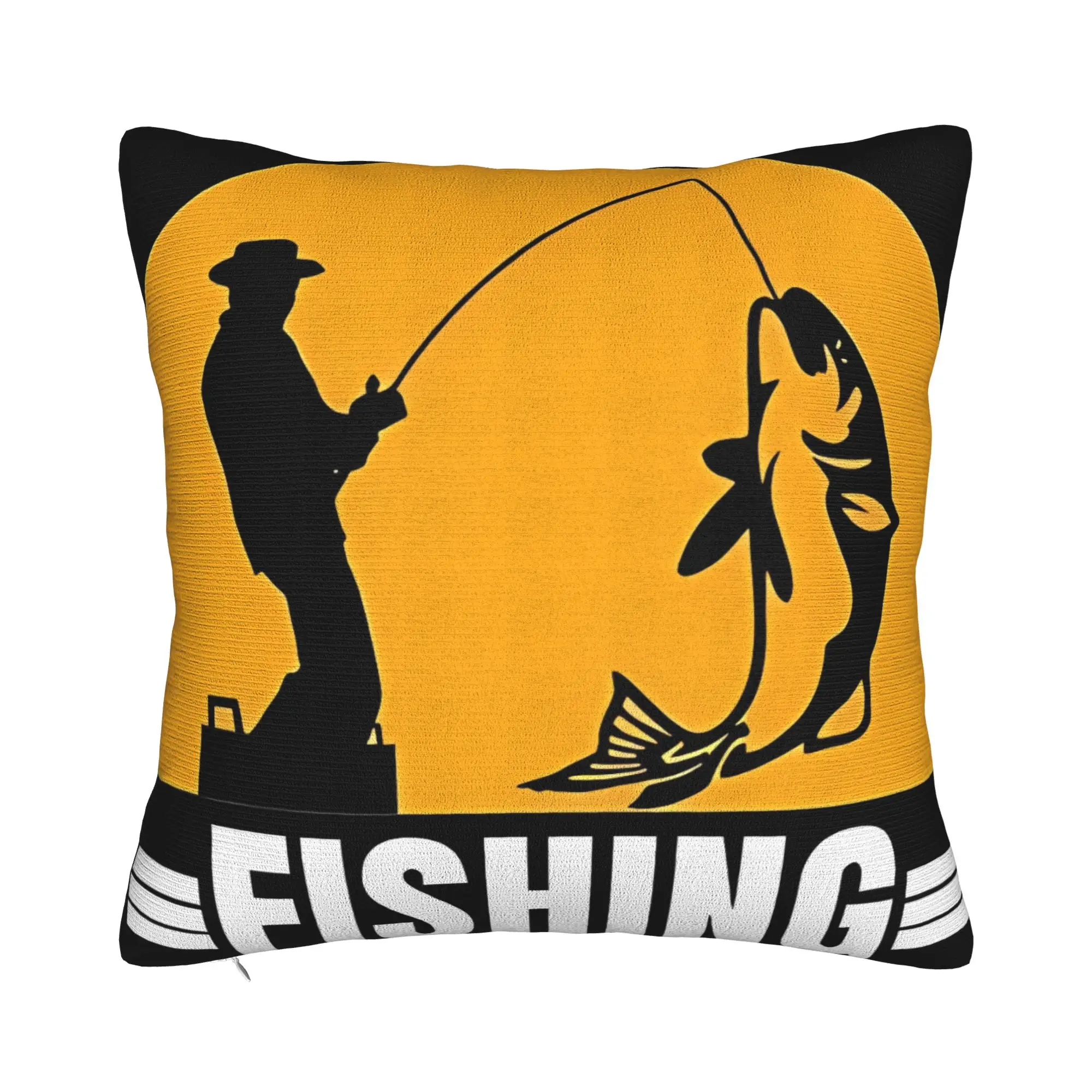 Born To Be A Fishing Legend Winter Holiday Farmhouse Home Deco Fisherman Pillow Cover Soft Durable