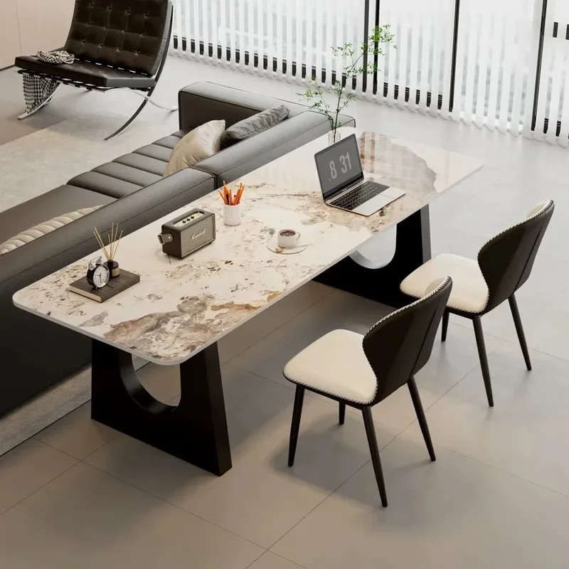 Luxury Sintered Stone Desk Large Workbench Writing Table Computer Station Dining Surface Modern Home Office Furniture