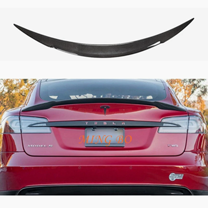 

FOR Tesla Model S Carbon fiber Rear Spoiler Trunk wing 2014 2015 2016 2017 2018 2019 2020 2021 2022 RZ Style FRP Matt carbon