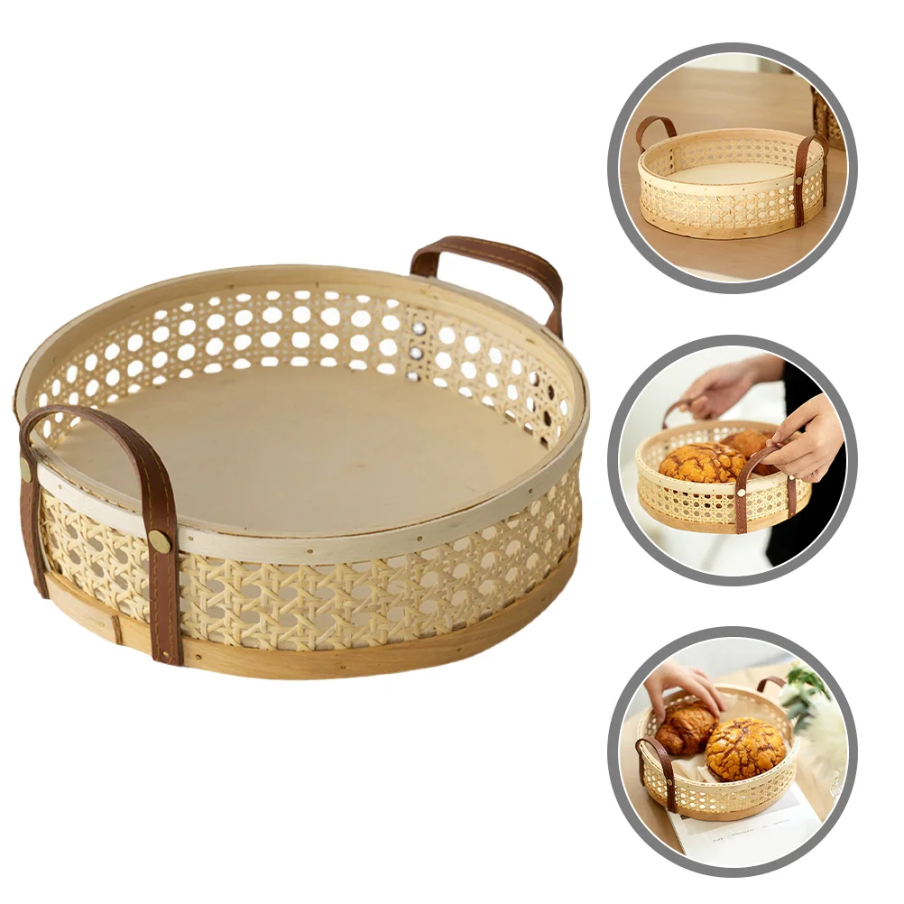 Desktop Rattan Basket Storage Baskets Fruit Containers Bamboo Candy Food Serving