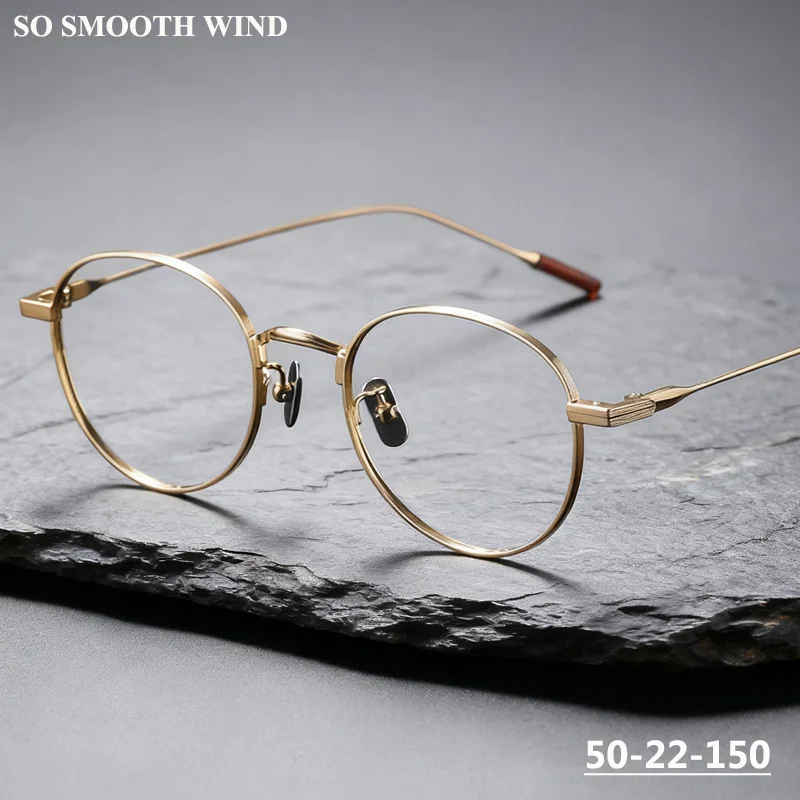 

Japanese Handmade Pure Titanium Round Eyeglasses Ultralight Men Women Oval Glasses Frame Blue Light Spectacles Quality Eyewear