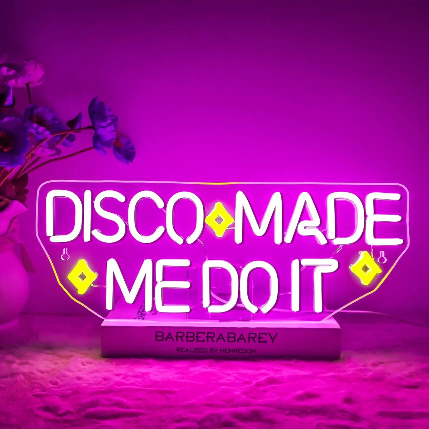Disco Made Me Do It Insegna al neon USB dimmerabile Rosa Lettera Art Wall Lights Room Decor per la casa Bar Party Dancing Club
