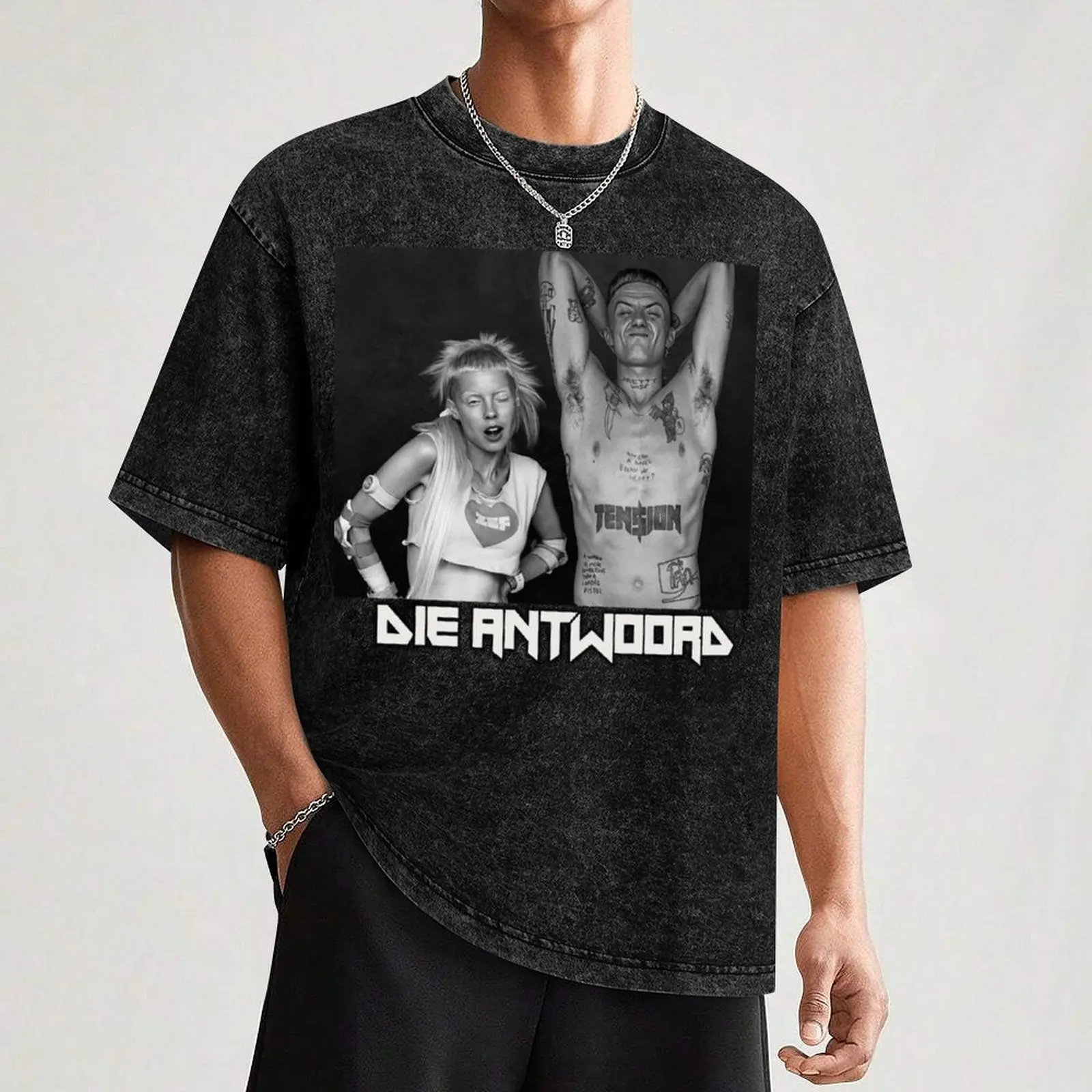 تي شيرت Die Antwoord [Ninja and Yolandi] تي شيرت للرجال تي شيرت جرافيك عتيق للرجال تي شيرت للرجال