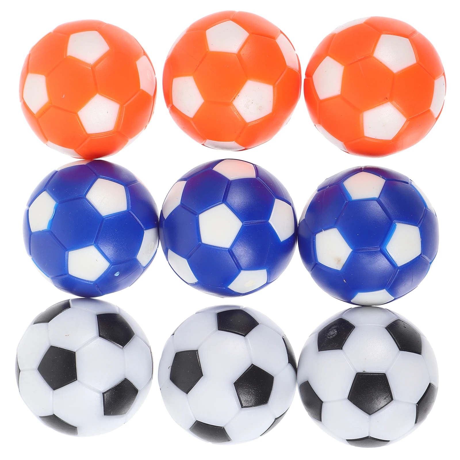 

9 Pcs Mini Table Football Accessories 28mm Foosball Balls Kids Desk Soccer Game Supplies Black White Orange Blue Replacement