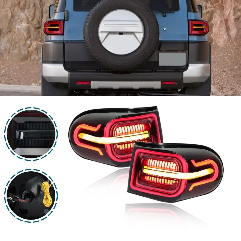 Tail Lights for Toyota FJ Cruiser 2007-2017 LED Taillights Assembly Start-up Animation Sequential Indicator Rear Lamp Assembly