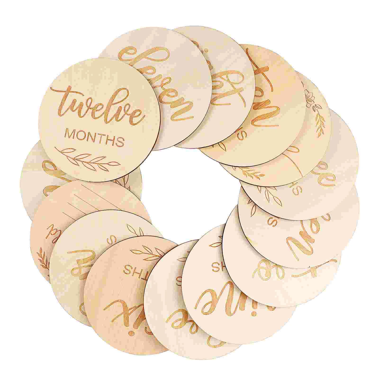 Photograph Wood Chips Baby Gifts Milestone Card CD Wooden Monthly Cards Recording Boy Customizable Discs Signs