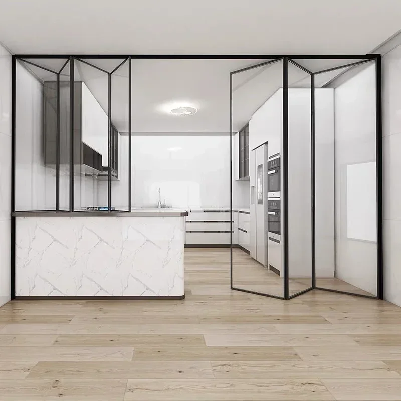 Internet celebrities without track Extremely narrow titanium magnesium alloy folding sliding, balcony kitchen bathroom office