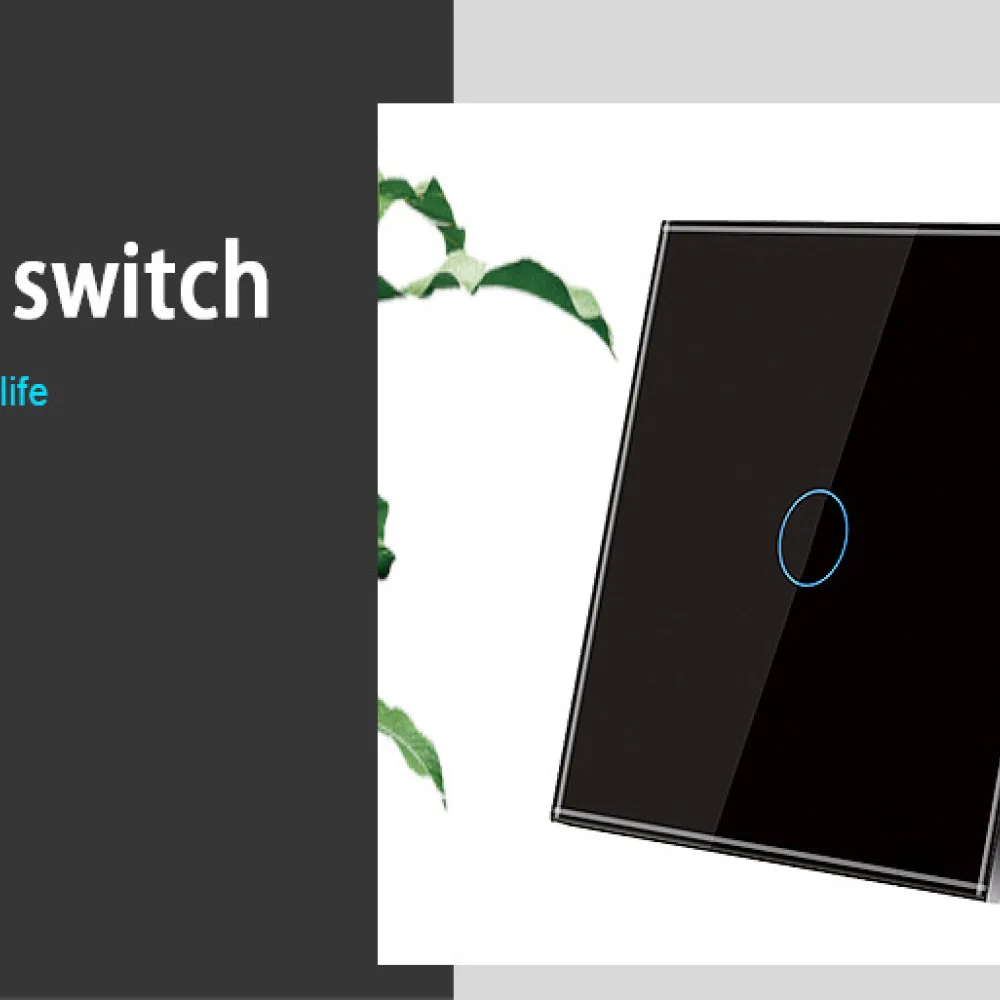 Single Fire Wire Touch Wall Switch Glass Panel EU UK Standard Smart Home Lighting Control Accessory Modern Style 10A