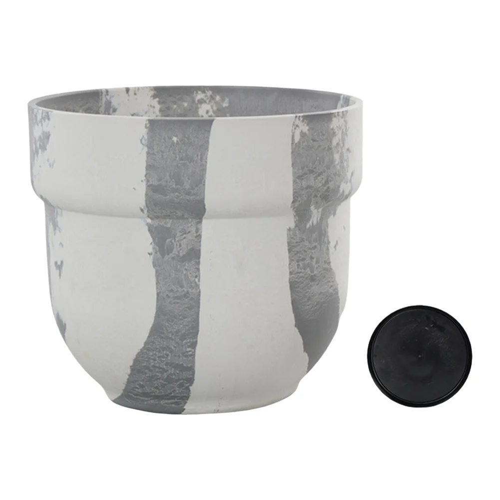 Cement Visual Effect Flower Pot in Nordic Design Language Resin for Indoor Plants and Minimalist Interior Setup
