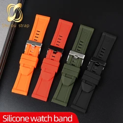 Silicone Watch Band For Diesel DZ4318/4323/4283/4476 Watch Strap Pin Buckle Plain Joint Matte 24mm 26mm 28mm Black Red