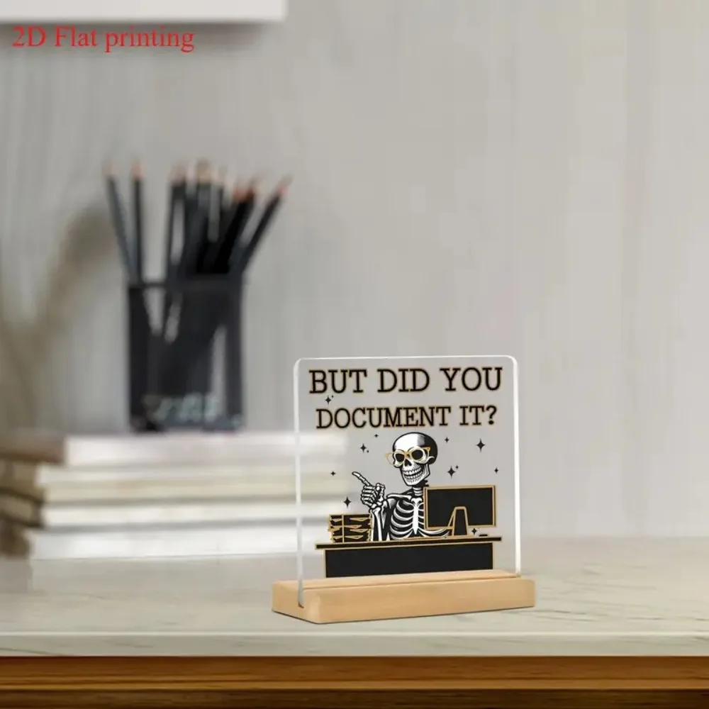 2D، ولكن هل تسجيل ذلك؟ "ديكور مكان العمل، شعار جمجمة ملتوي، هدية شكرًا لك (عيد الميلاد، الهالوين)، هدية زميل #5