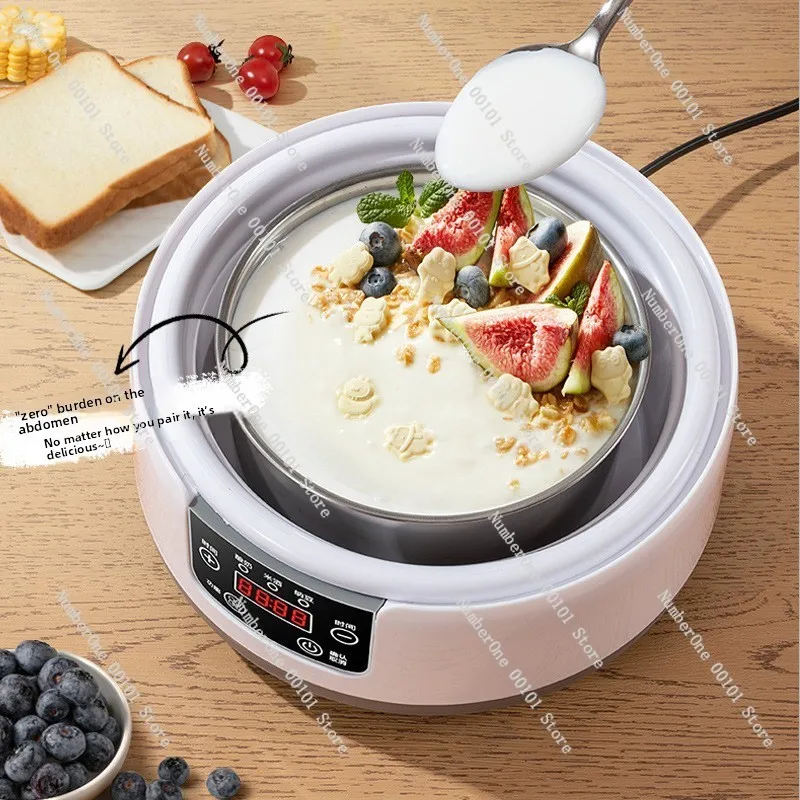 Multifunctional Stainless Steel Yogurt Maker Automatic Fermentation Machine for Rice Wine Natto Home Kitchen 1.2L