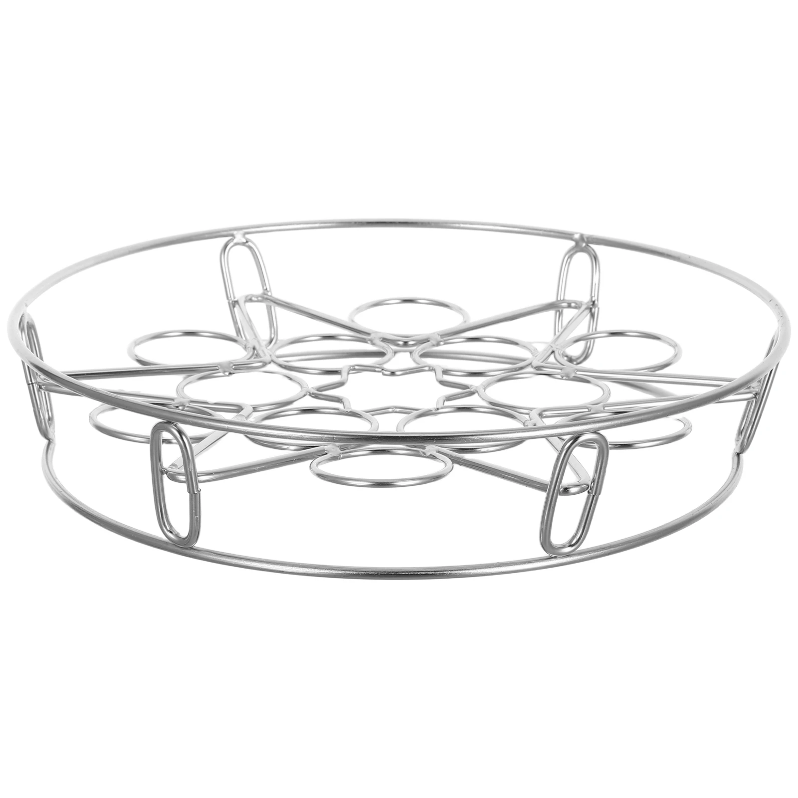 

Egg Steamer Rack Round Footed Trivet Basket 13 Holes Stainless Steel Steaming Tray Stackable Food Steaming Rack Kitchen