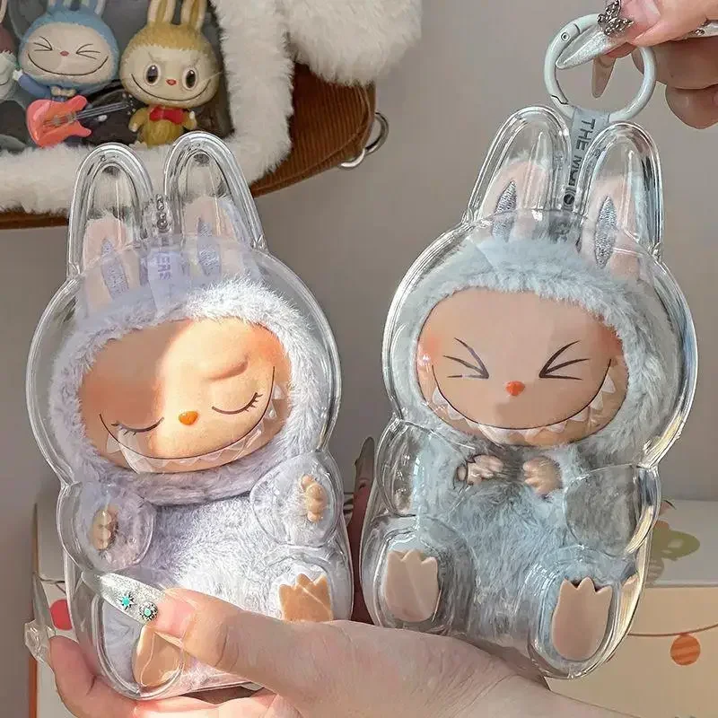 

labubu V1V2 cartoon doll dust cover protective case Labubu transparent dust case Portable protective case pendant