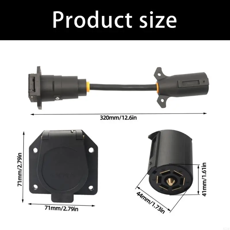 M76E Anhängerverbindungsstecker 7-Wege-Adapter mit Flanschbuchse und Steckerende – Detail 6