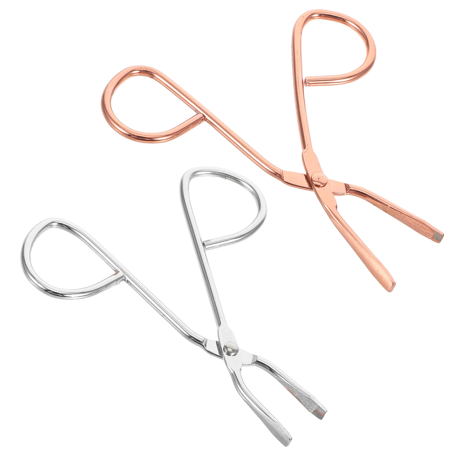 

2pcs Stainless Steel Eyebrow Tweezers Scissors Grooming Kit Slanted Tools Eyelash Curler Pliers Metal Handle