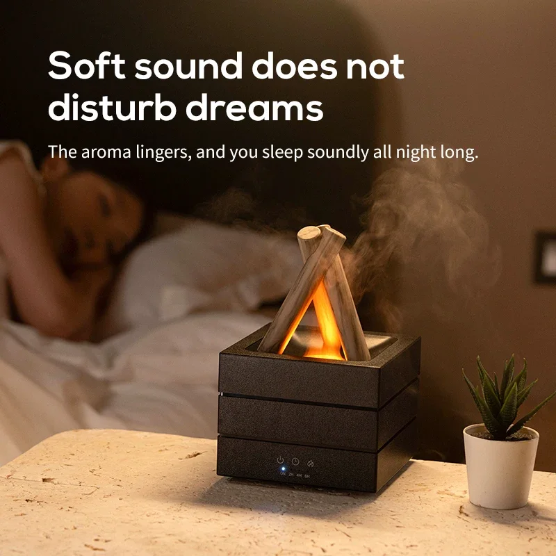 D5 novidade chama colorida luz noturna com umidificador de ar atmosfera fogueira difusor de aroma de óleo essencial para luz de mesa do quarto